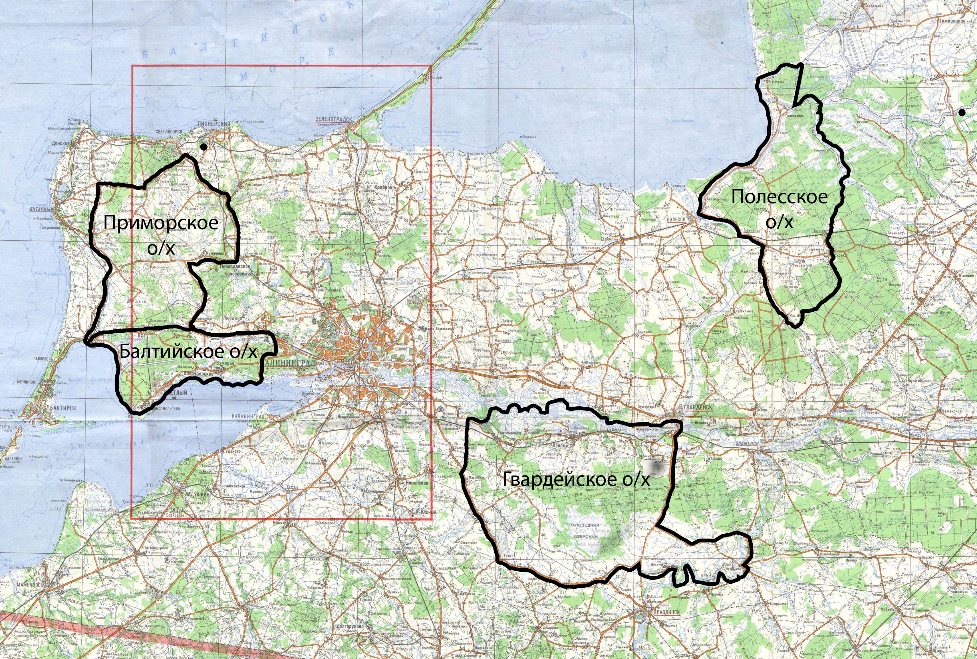 Карта лесов калининградской области с названиями леса